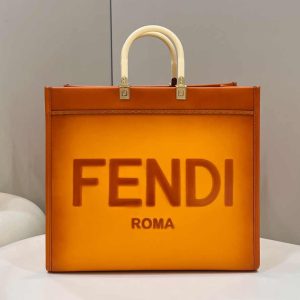 Fendi Sunshine Large Bag Yellow Leather Shopper 8BH372