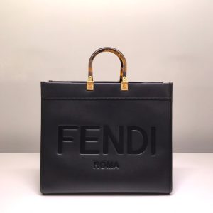 Fendi Sunshine Large Bag 8BH372 Black Leather Shopper
