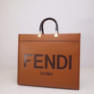 Fendi Sunshine Large Bag 8BH372 Brown Leather Shopper
