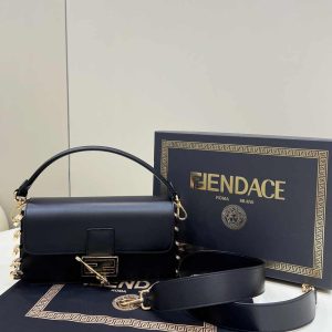 Fendi x Versace Fendace Brooch Baguette NM Bag 8BS068 Black
