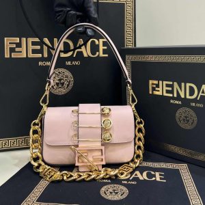 Fendi x Versace Fendace Brooch Baguette NM Bag 8BS066 Pink