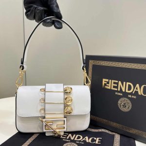 Fendi x Versace Fendace Brooch Baguette NM Bag 8BS066 Beige